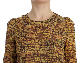 Multicolor Mosaic Print Silk Blouse T-shirt Dolce & Gabbana