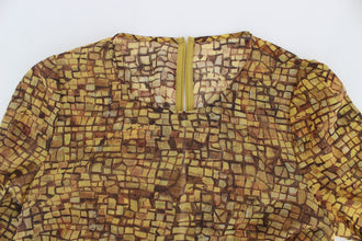 Multicolor Mosaic Print Silk Blouse T-shirt Dolce & Gabbana