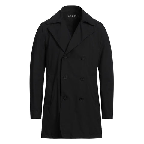 People Of Shibuya Black Recycled Polyester Men Trench Coat