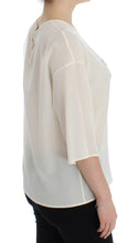 White Sequined Key Silk Blouse T-shirt Top Dolce & Gabbana