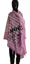 Dolce & Gabbana Pink White Striped Cotton Wrap Shawl Scarf