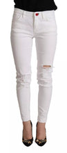 Dolce & Gabbana White Cotton Denim Pretty Slim Fit Jeans