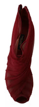 Dolce & Gabbana Red Tulle Ankle Boots Stiletto Heels Shoes