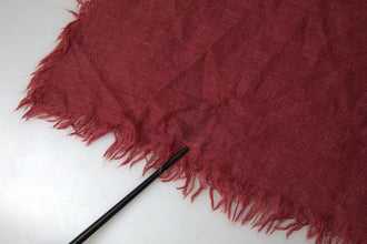 Dolce & Gabbana Maroon Cashmere Knit Wrap Shawl Fringe Scarf