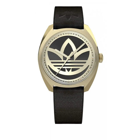 Black Leather Watch Adidas