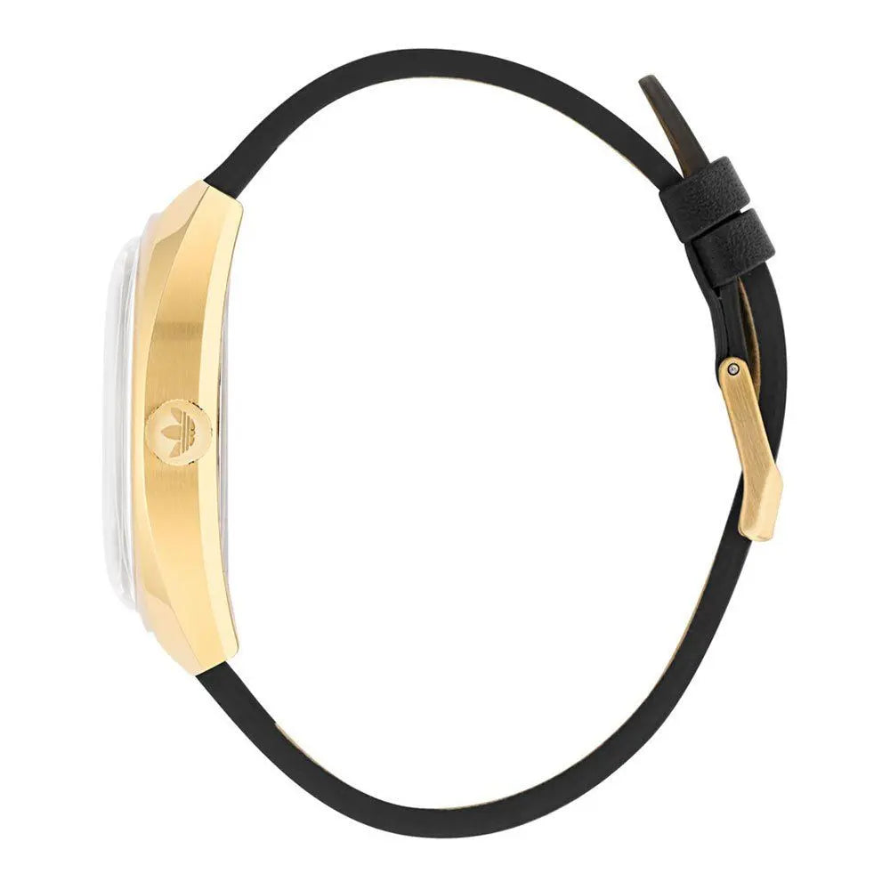 Black Leather Watch Adidas