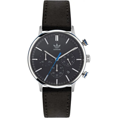Black Leather Watch Adidas