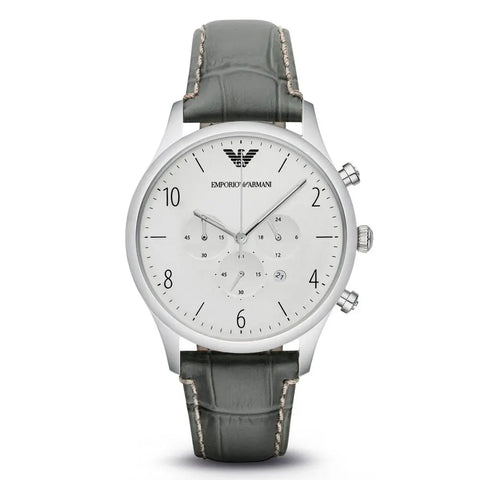 Green Leather Watch Armani