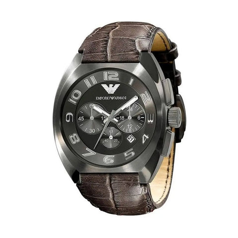 Brown Cowhide Watch Armani