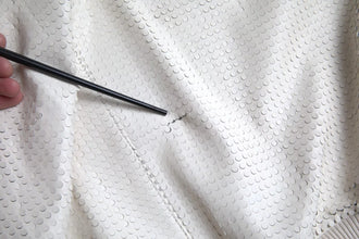 Dolce & Gabbana Off White LeatherPerforated Full Zip Jacket