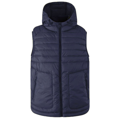 Yes Zee Blue Nylon Sleveless Jacket