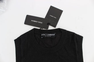 Black Sleeveless Crewneck Vest Pullover Dolce & Gabbana