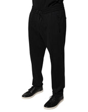Dolce & Gabbana Black Stripes Viscose Skinny Dress Pants