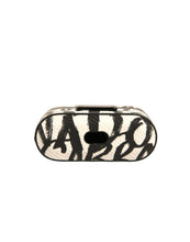 Dolce & Gabbana Black White Leather Scribble Embossed Logo Airpods Case