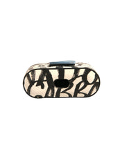 Dolce & Gabbana Black White Leather Scribble Embossed Logo Airpods Case