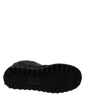 Dolce & Gabbana Black Polyester Padded Mid Calf Boots Winter Shoes