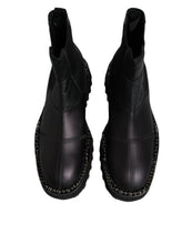 Dolce & Gabbana Black Chelsea Boots Leather Slip On Shoes
