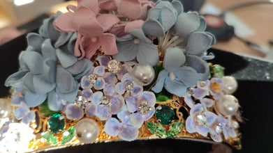 Gold Crystal Purple Hortensia Headband Crown Diadem Dolce & Gabbana