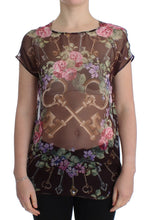 Black Key Floral Print Silk Blouse T-shirt Dolce & Gabbana