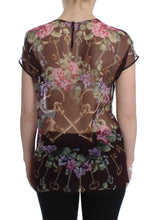 Black Key Floral Print Silk Blouse T-shirt Dolce & Gabbana