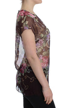 Black Key Floral Print Silk Blouse T-shirt Dolce & Gabbana