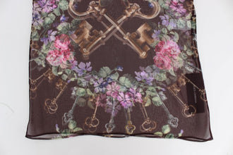 Black Key Floral Print Silk Blouse T-shirt Dolce & Gabbana