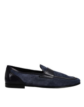 Dolce & Gabbana Blue Suede Leather Shoes Loafer Moccasin Shoes