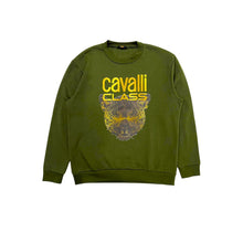 Cavalli Class Green Polyester Men Hoodie
