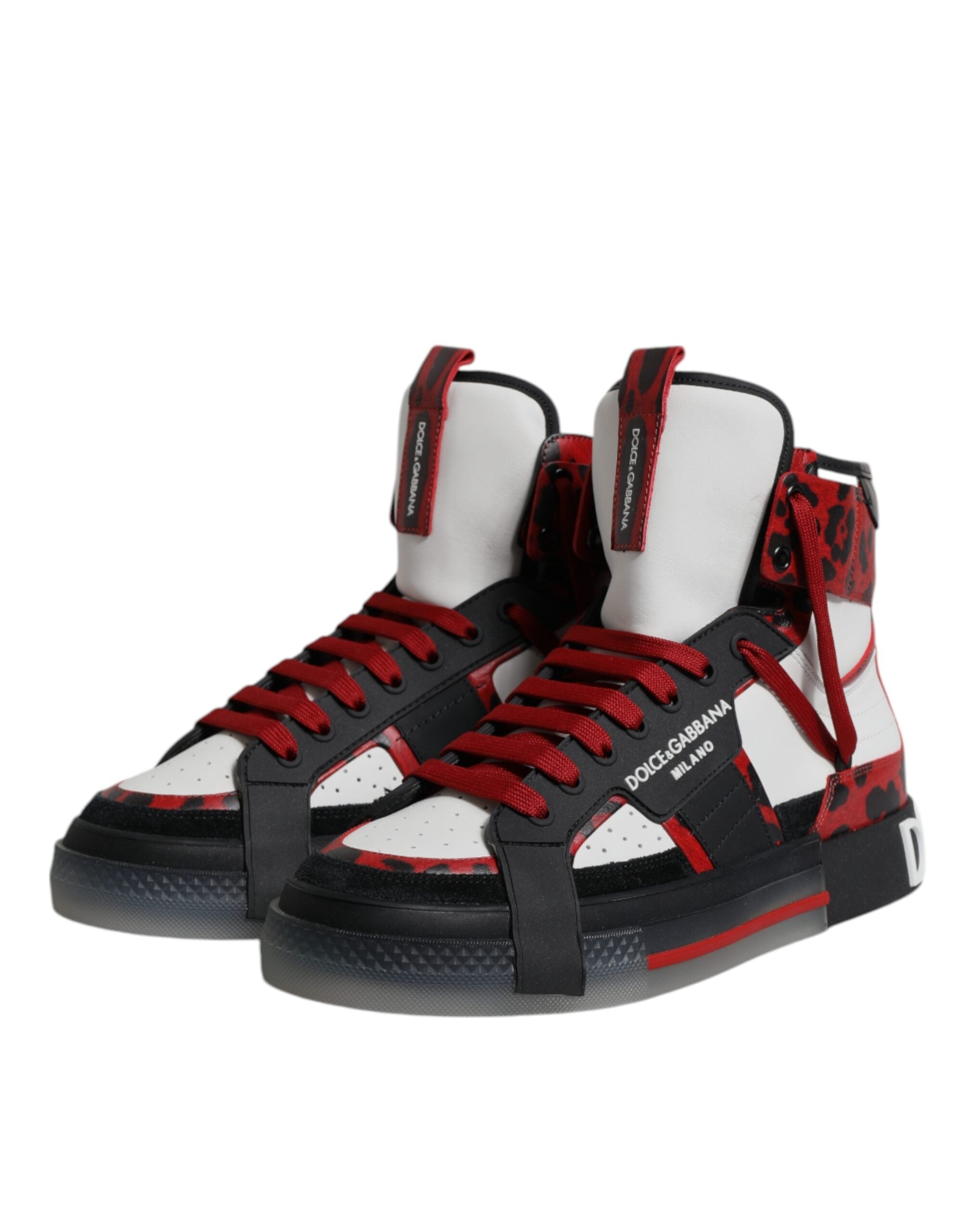 Multicolor Leather High Top Sneakers Shoes Dolce & Gabbana