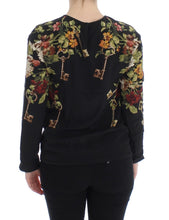 Black Key Floral Print Silk Blouse Top Dolce & Gabbana