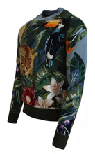Dolce & Gabbana Jungle Wool Silk Pullover Logo Sweater