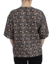 Gray Gold Key Print Silk Blouse T-shirt Dolce & Gabbana