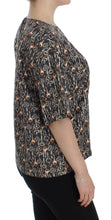 Gray Gold Key Print Silk Blouse T-shirt Dolce & Gabbana