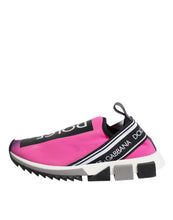 Dolce & Gabbana Fuchsia White Slip On Sorrento Sneakers Shoes