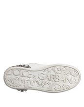 Dolce & Gabbana White Sequined Crystal Low Top Sneakers Shoes