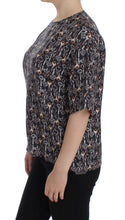 Gray Gold Key Print Silk Blouse T-shirt Dolce & Gabbana