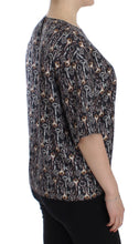 Gray Gold Key Print Silk Blouse T-shirt Dolce & Gabbana