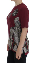 Red Knight Print Silk Blouse T-shirt Dolce & Gabbana