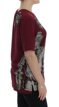 Red Knight Print Silk Blouse T-shirt Dolce & Gabbana