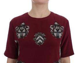 Red Knight Print Silk Blouse T-shirt Dolce & Gabbana