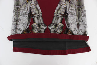 Red Knight Print Silk Blouse T-shirt Dolce & Gabbana