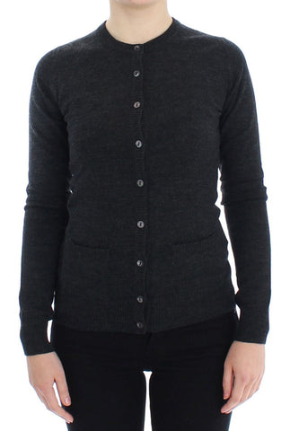 Gray Wool Button Cardigan Sweater Dolce & Gabbana