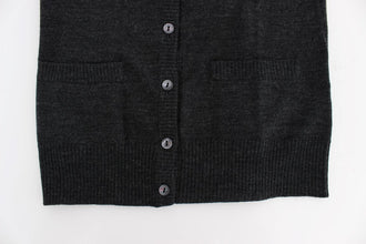 Gray Wool Button Cardigan Sweater Dolce & Gabbana