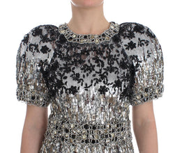 Crystal Silver Runway Handmade Dress Dolce & Gabbana