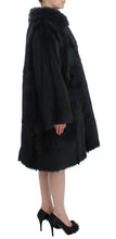Black Goat Fur Shearling Long Jacket Coat Dolce & Gabbana