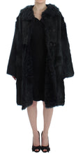 Black Goat Fur Shearling Long Jacket Coat Dolce & Gabbana