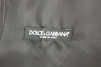 Gray Striped Wool Single Breasted Vest Dolce & Gabbana