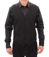Black Striped Wool Logo Vest Dolce & Gabbana
