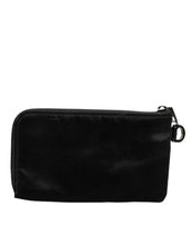 Dolce & Gabbana Black Nylon Logo Plaque Keyring Pouch Clutch Bag
