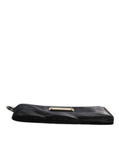 Dolce & Gabbana Black Nylon Logo Plaque Keyring Pouch Clutch Bag